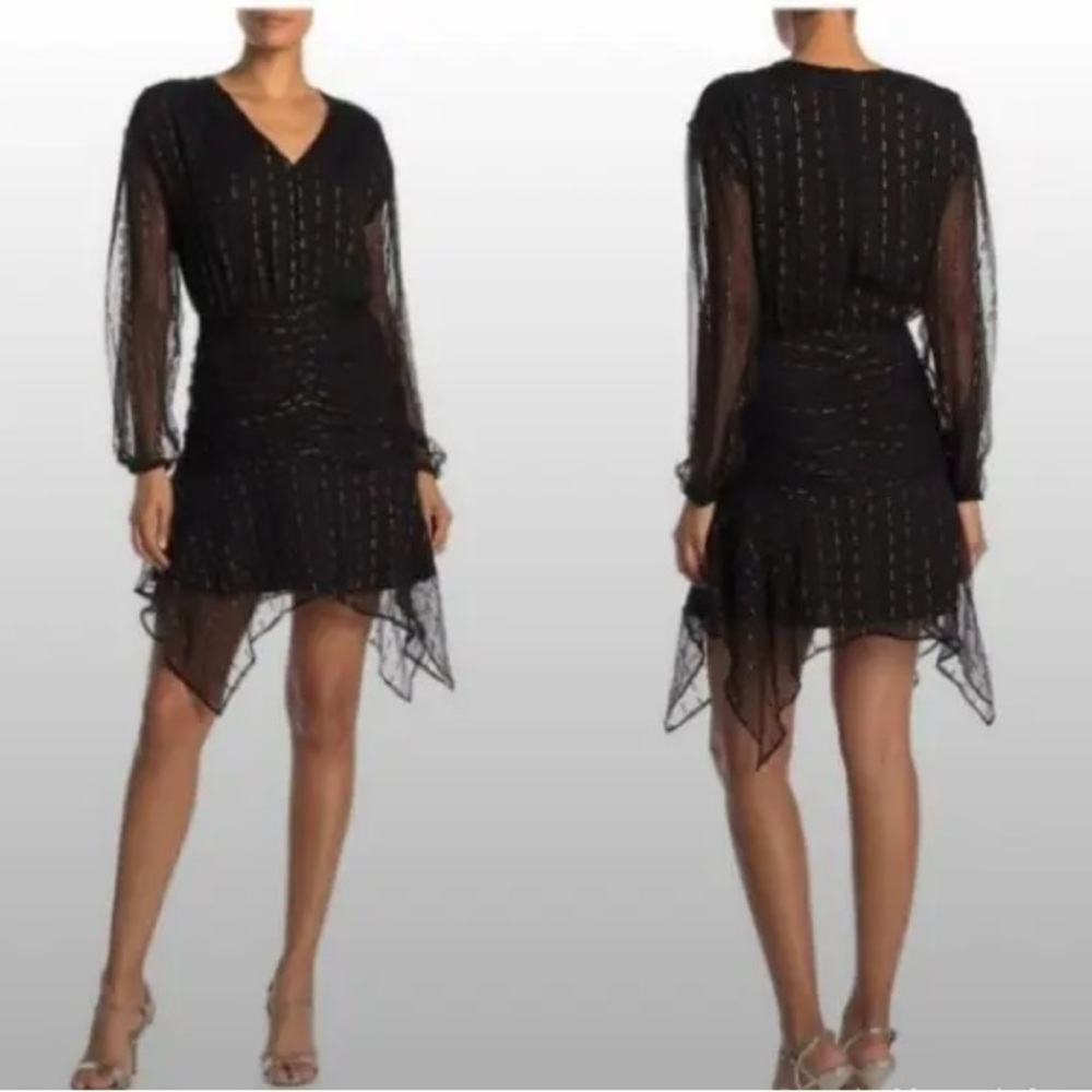 WALTER BAKER Elodia Metallic Asymmetrical Dress